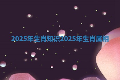 2025年生肖知识_2025年生肖属相