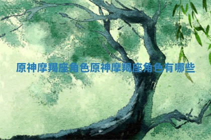 原神摩羯座角色_原神摩羯座角色有哪些