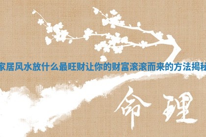 家居风水放什么最旺财 让你的财富滚滚而来的方法揭秘