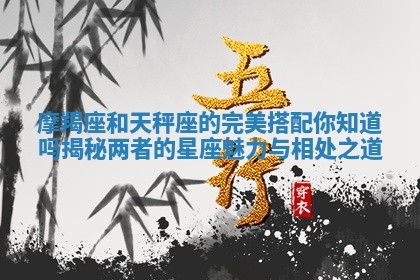 摩羯座和天秤座的完美搭配你知道吗揭秘两者的星座魅力与相处之道