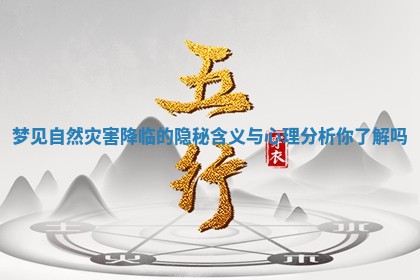 梦见自然灾害降临的隐秘含义与心理分析你了解吗