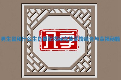 男生鼠和什么生肖最配揭秘完美爱情组合与幸福秘籍