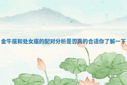 金牛座和处女座的配对分析是否真的合适你了解一下
