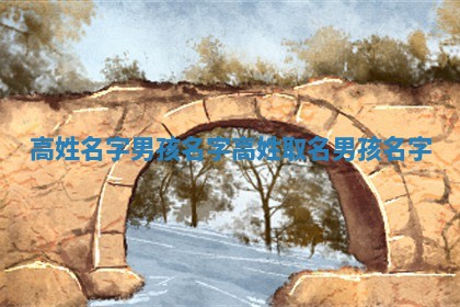 高姓名字男孩名字_高姓取名男孩名字